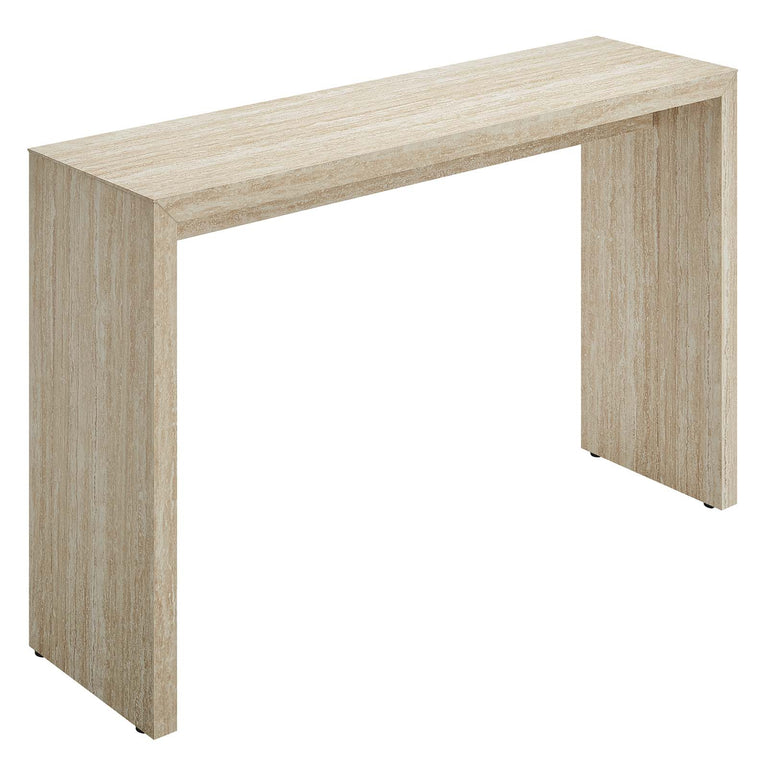 MIRELLA FAUX TRAVERTINE CONSOLE TABLE | LIVING ROOM