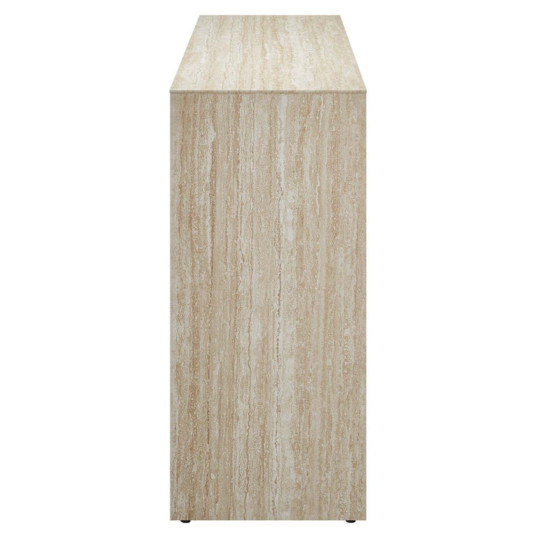 MIRELLA FAUX TRAVERTINE CONSOLE TABLE | LIVING ROOM