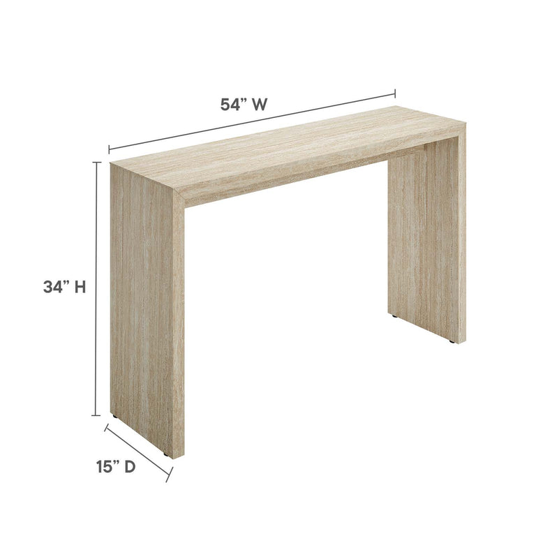 MIRELLA FAUX TRAVERTINE CONSOLE TABLE | LIVING ROOM