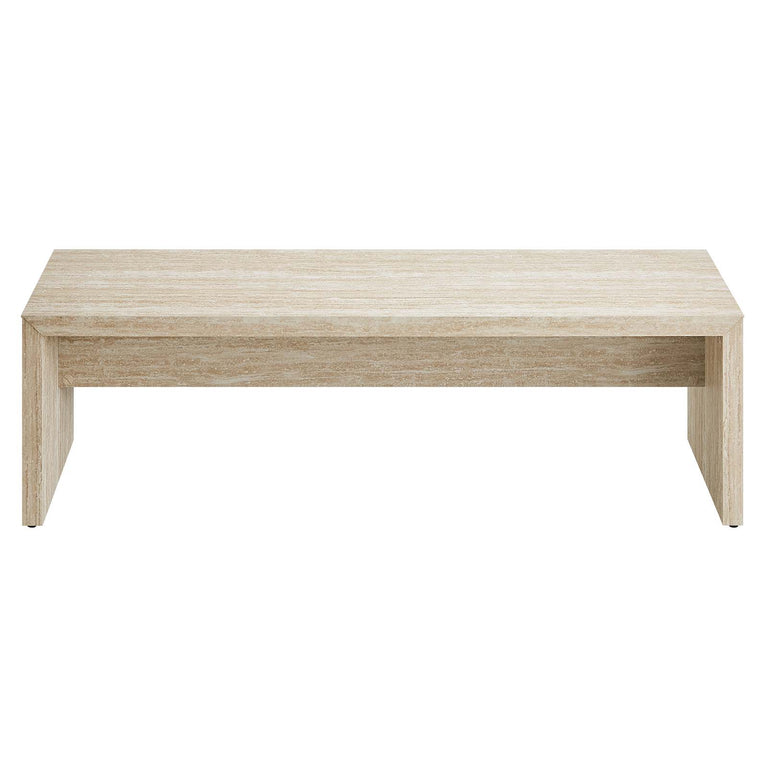 MIRELLA FAUX TRAVERTINE LONG BENCH | LIVING ROOM