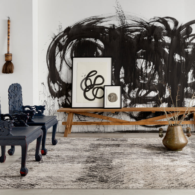 GRAPHITE DAIRON POWER LOOMED RUG FROM TURKEY