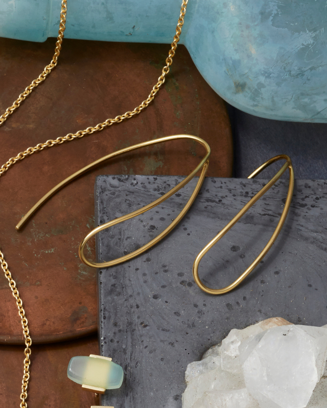OVAL THREADER EARRINGS| JEWELRY