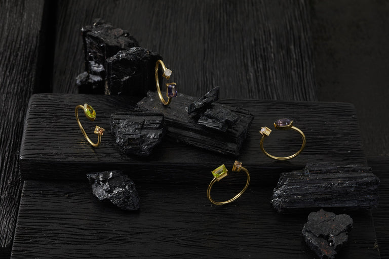 PRECIEUX STACKING RINGS IOLITE SET OF 2| JEWELRY