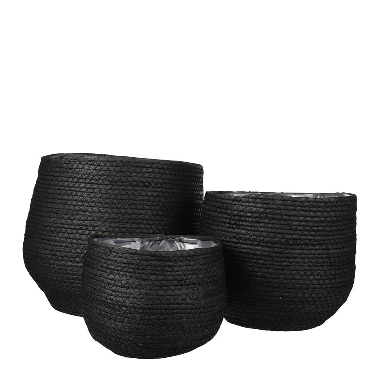 JORCK BLACK SEAGRASS BASKETS