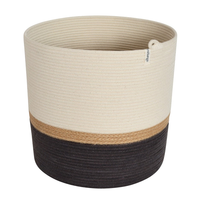JUTE & BLACK COTTON CYLINDER BASKET from SOUTH AFRICA