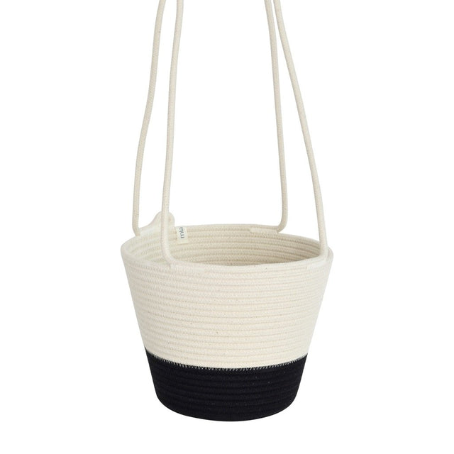 BLACK BLOCK COTTON HANGING PLANTER (SOUTH AFRICA)