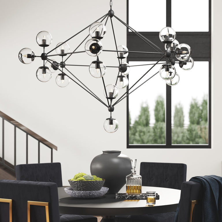 PLUTO CHANDELIER ANTIQUE BRASS LIGHT