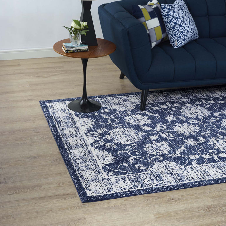 KAZIA DISTRESSED FLORAL LATTICE | AREA RUG