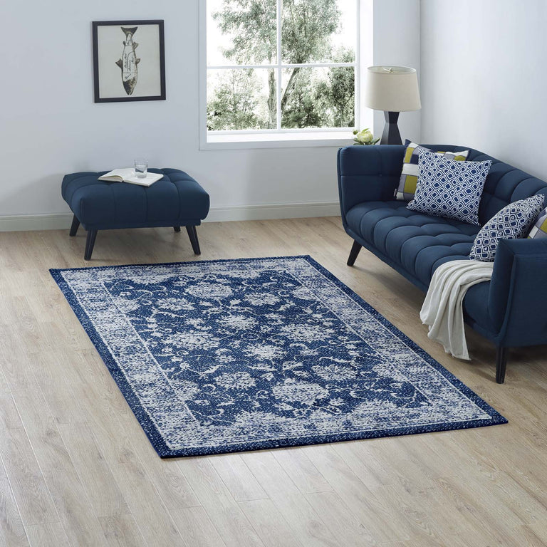KAZIA DISTRESSED FLORAL LATTICE | AREA RUG
