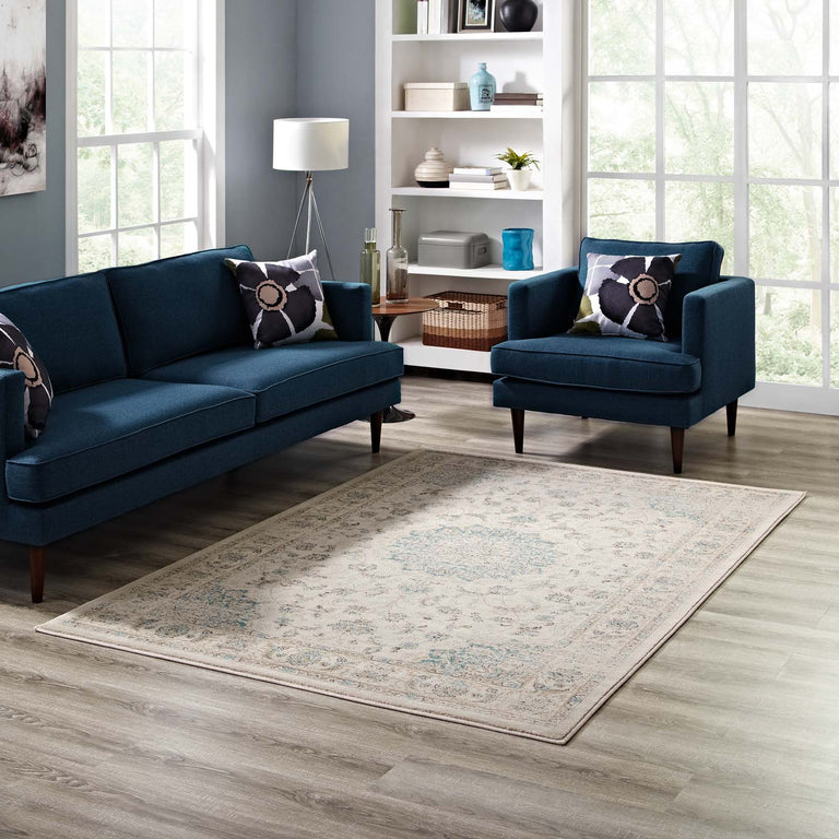 ATARA DISTRESSED VINTAGE PERSIAN MEDALLION | AREA RUG