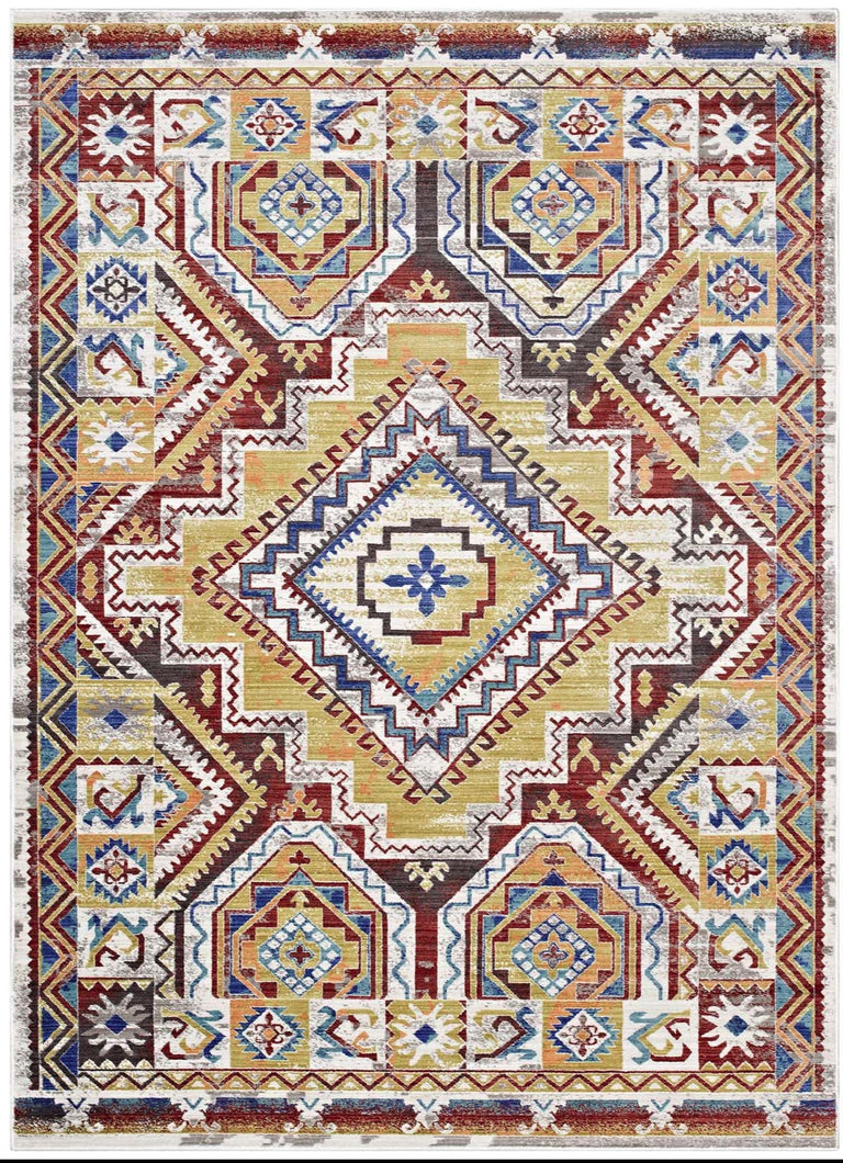 FLORITA DISTRESSED SOUTHWESTERN AZTEC | AREA RUG