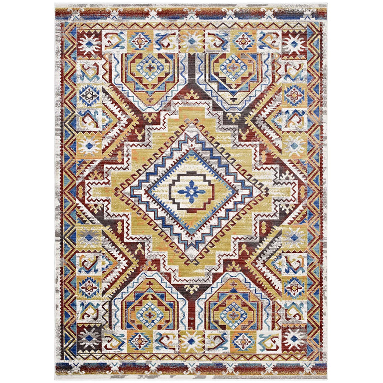 FLORITA DISTRESSED SOUTHWESTERN AZTEC | AREA RUG