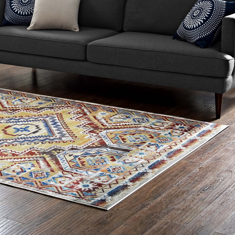 FLORITA DISTRESSED SOUTHWESTERN AZTEC | AREA RUG