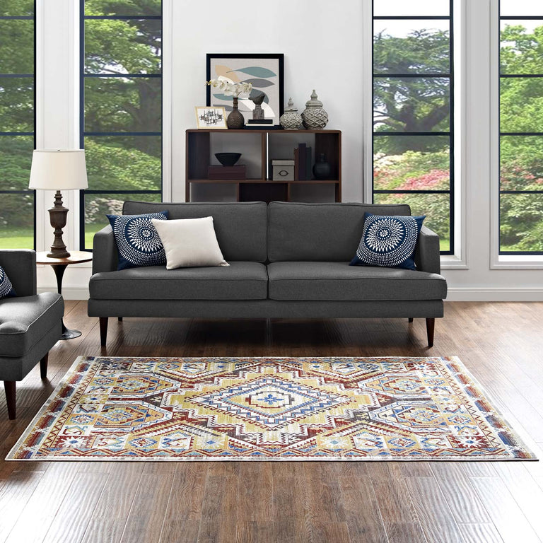 FLORITA DISTRESSED SOUTHWESTERN AZTEC | AREA RUG