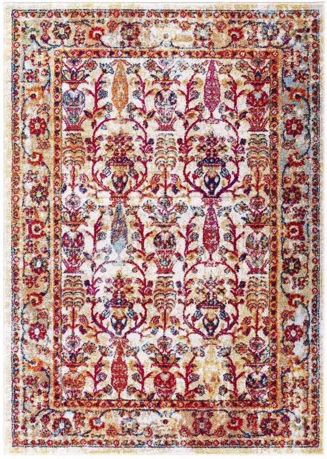 ENTOURAGE JESSA DISTRESSED VINTAGE FLORAL LATTICE | AREA RUG