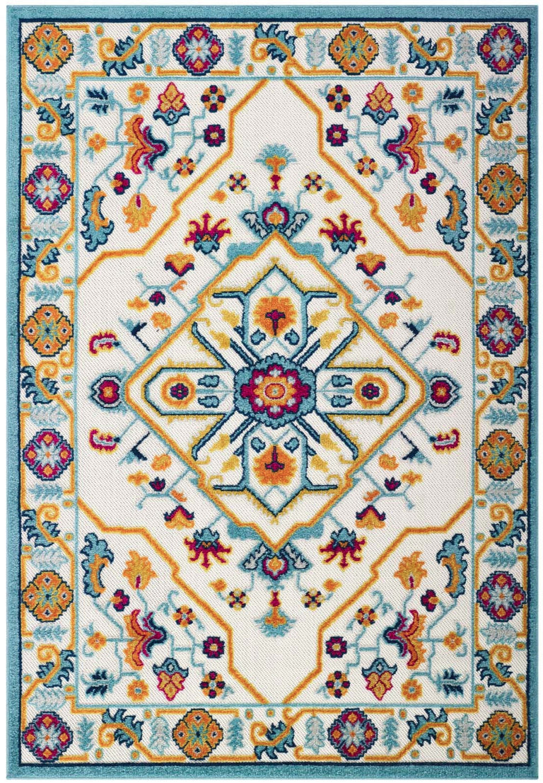 REFLECT FREESIA DISTRESSED FLORAL PERSIAN MEDALLION | AREA RUG