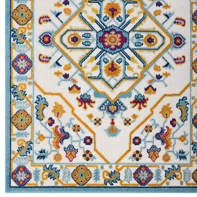 REFLECT FREESIA DISTRESSED FLORAL PERSIAN MEDALLION | AREA RUG