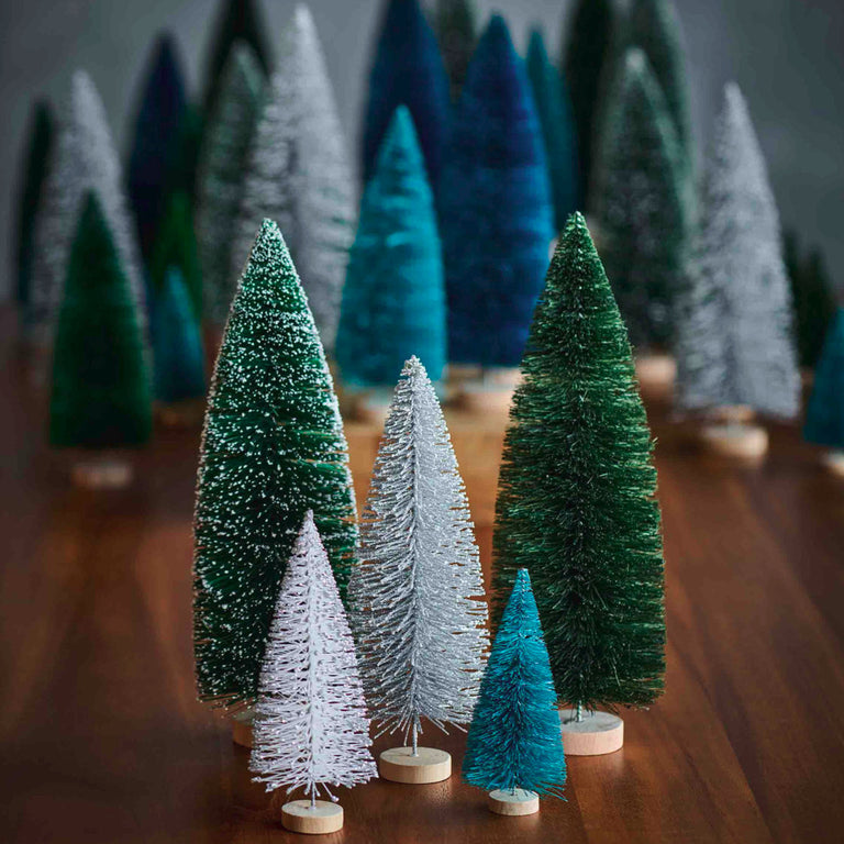 YUKON TREE-ASST (SET OF 8)-WHT/SLVR | HOLIDAY