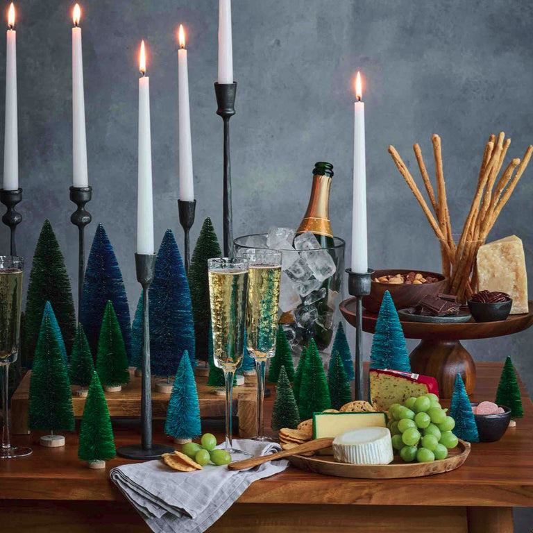 YUKON TREE-4 IN (SET OF 12) WHT/SLVR | HOLIDAY