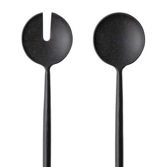 BLACK STEEL SALAD SERVERS SET | ENTERTAINING