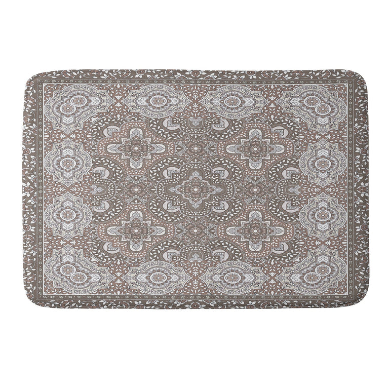 AIMEE ST HILL FARAH BORDER NEUTRAL MEMORY FOAM BATH MAT