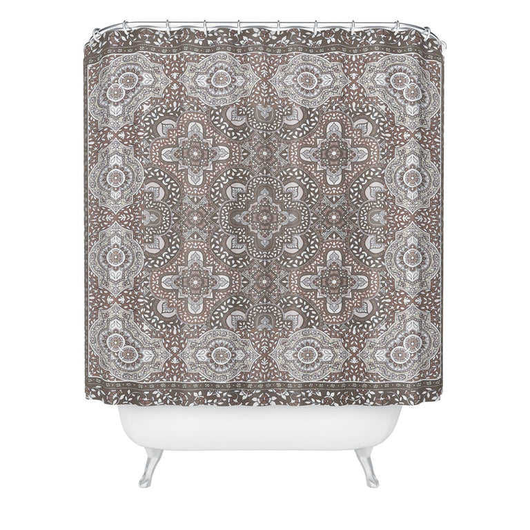 AIMEE ST HILL FARAH BORDER NEUTRAL SHOWER CURTAIN