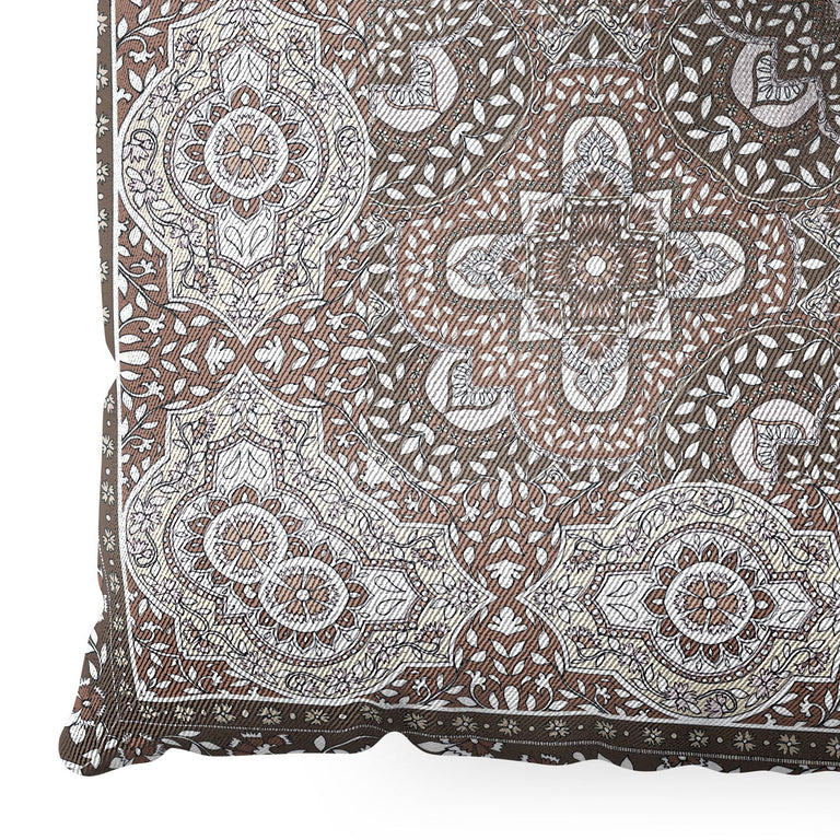 Farah Border Neutral Floor Pillow Square