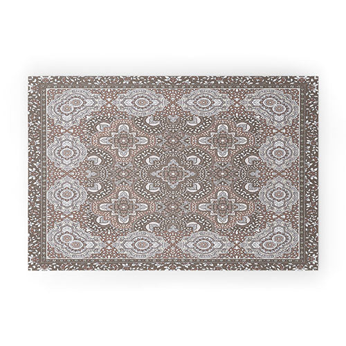 Farah Border Neutral Welcome Mat