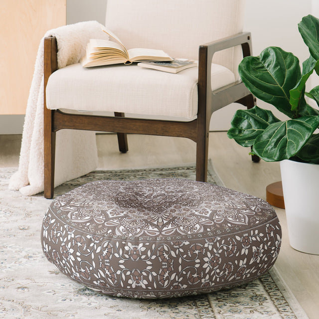 Farah Neutral Floor Pillow Round