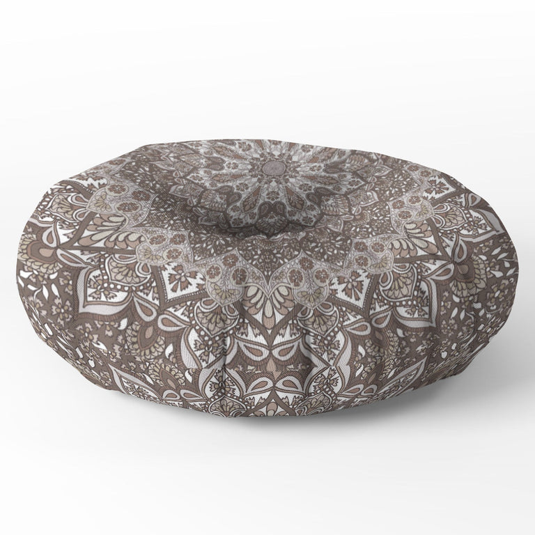 Farah Neutral Floor Pillow Round