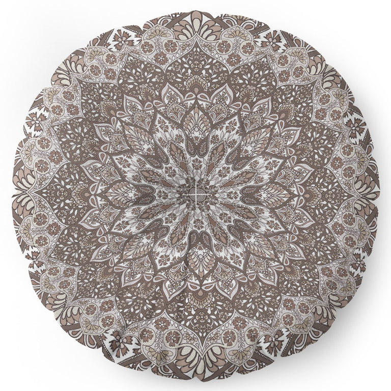 Farah Neutral Floor Pillow Round