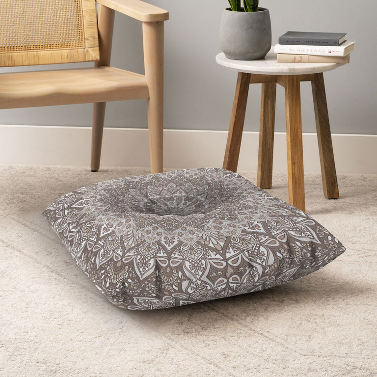 Farah Neutral Floor Pillow Square