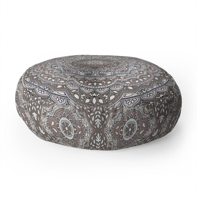 Farah Round Neutral Floor Pillow Round