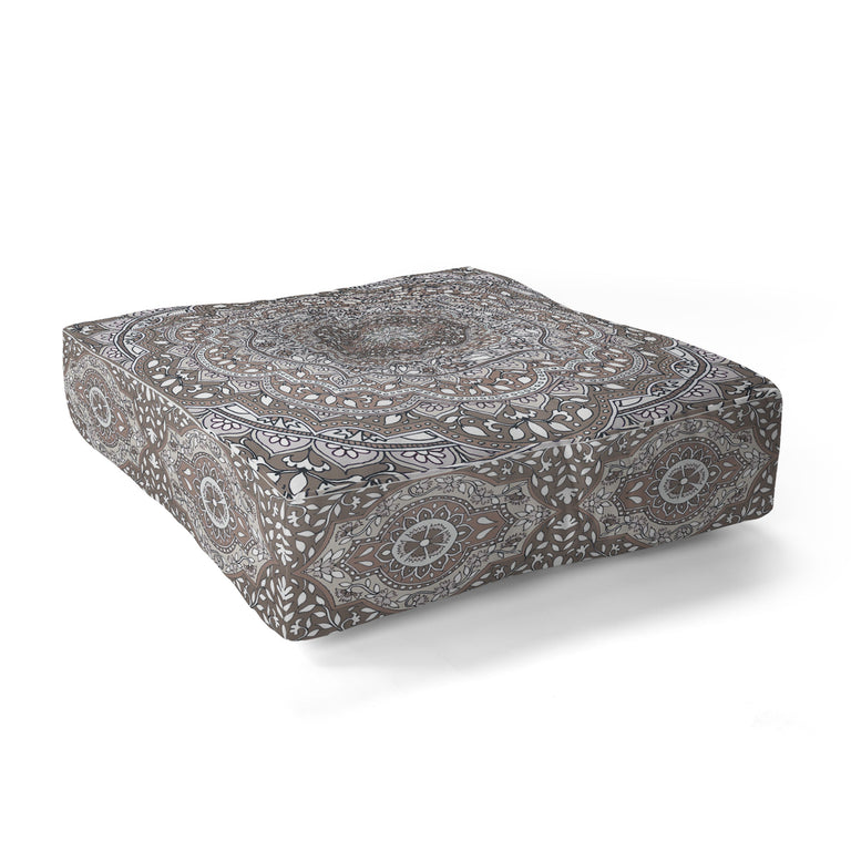Farah Round Neutral Floor Pillow Square