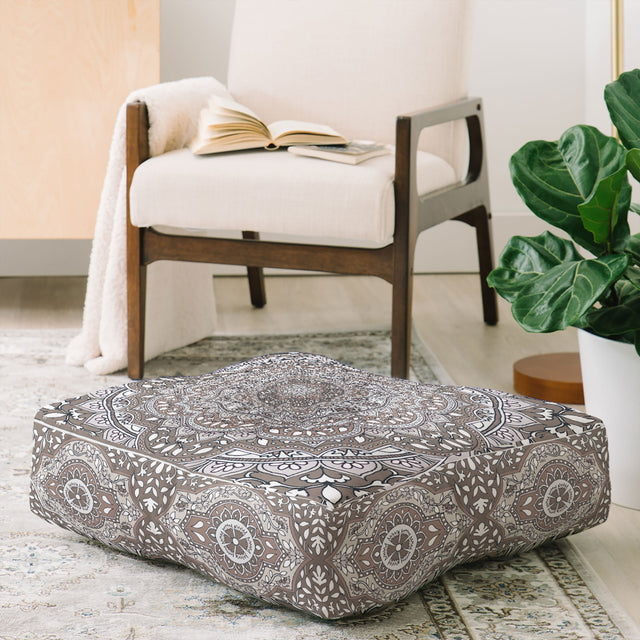 Farah Round Neutral Floor Pillow Square