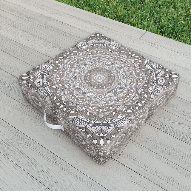Farah Round Neutral Outdoor Floor Cushion