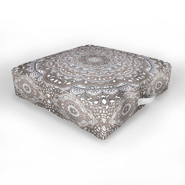 Farah Round Neutral Outdoor Floor Cushion