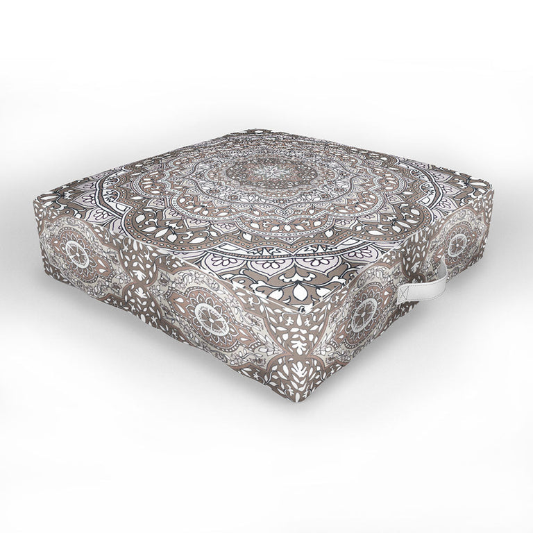 Farah Round Neutral Outdoor Floor Cushion