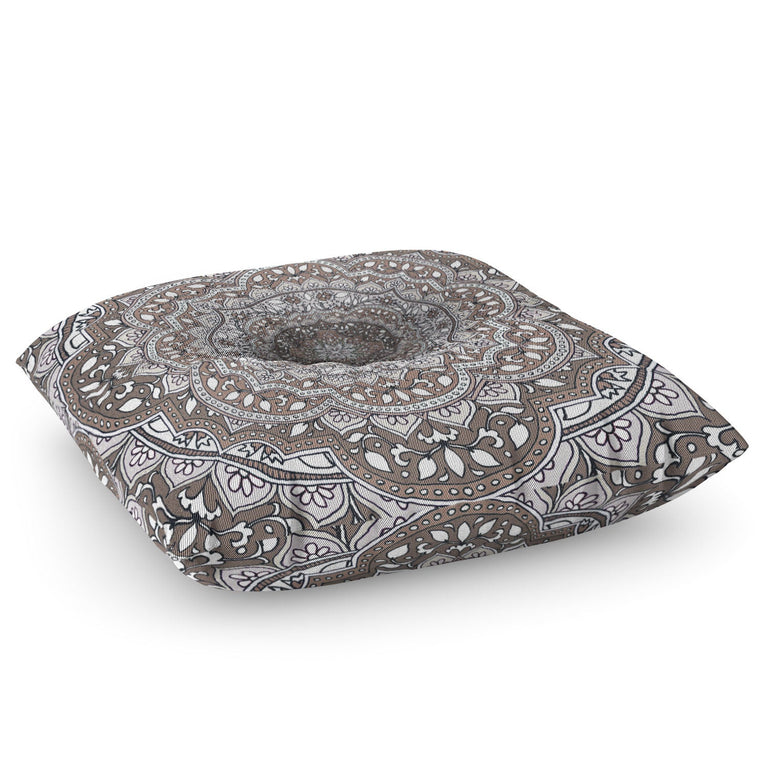 Farah Round Neutral Floor Pillow Square