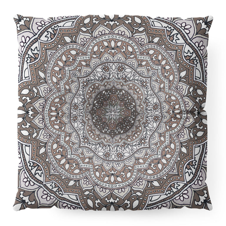 Farah Round Neutral Floor Pillow Square