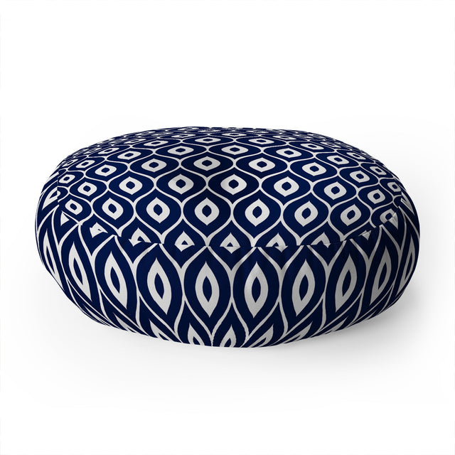 Leela Navy Floor Pillow Round