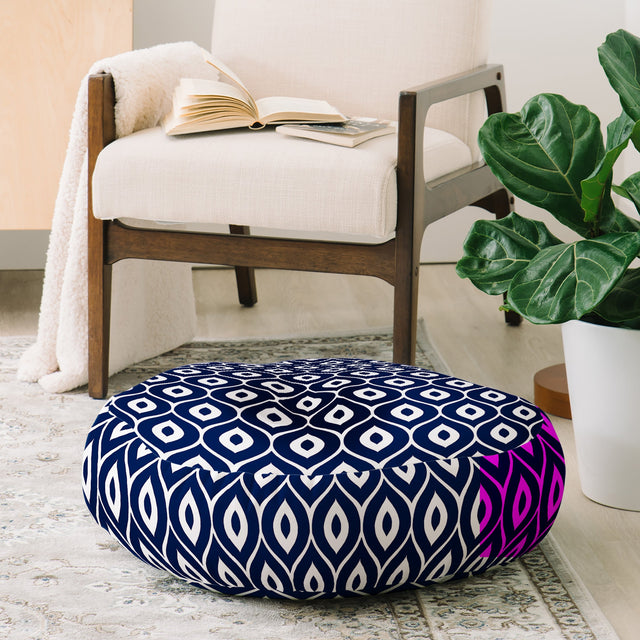 Leela Navy Floor Pillow Round
