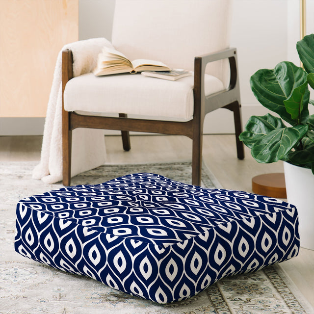 Leela Navy Floor Pillow Square