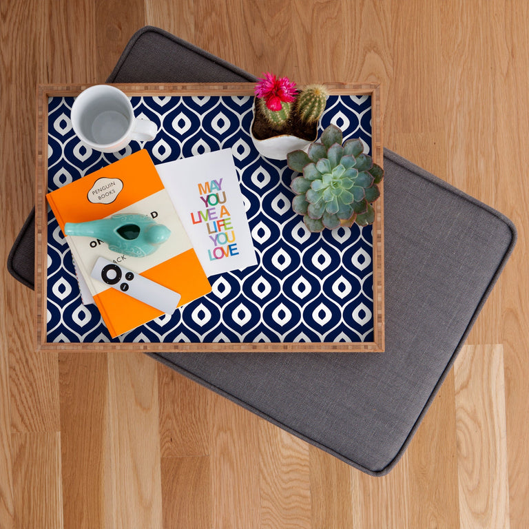 LEELA NAVY RECTANGULAR TRAY