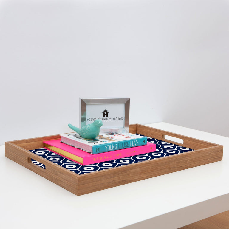LEELA NAVY RECTANGULAR TRAY