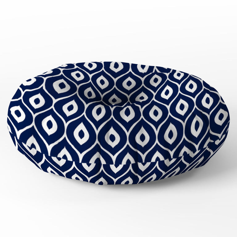 Leela Navy Floor Pillow Round