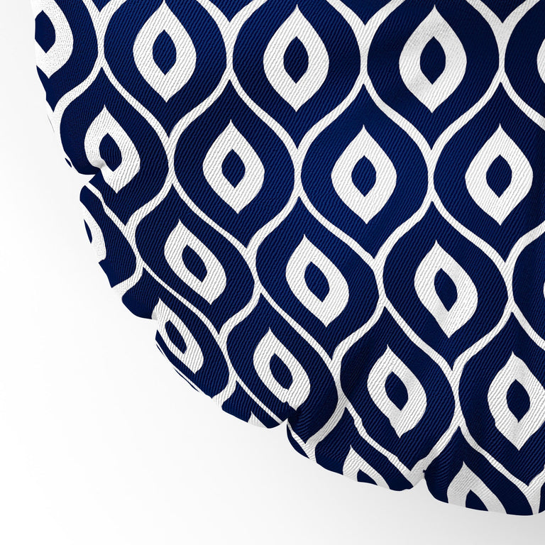 Leela Navy Floor Pillow Round