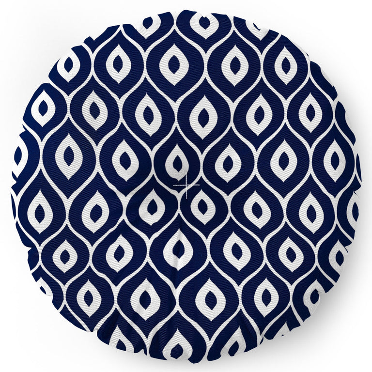 Leela Navy Floor Pillow Round