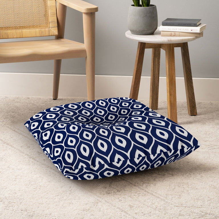 Leela Navy Floor Pillow Square