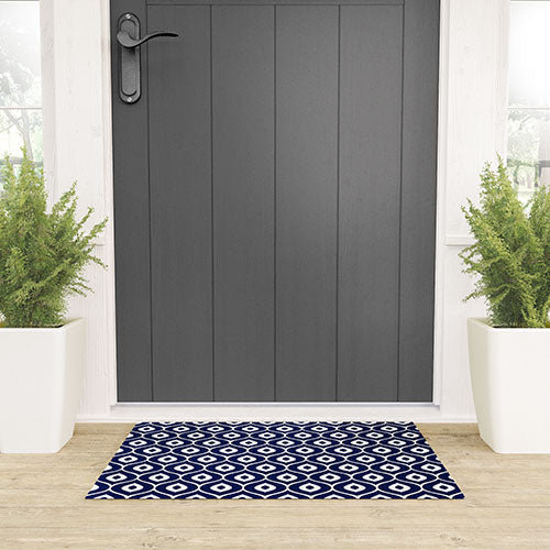 Leela Navy Welcome Mat